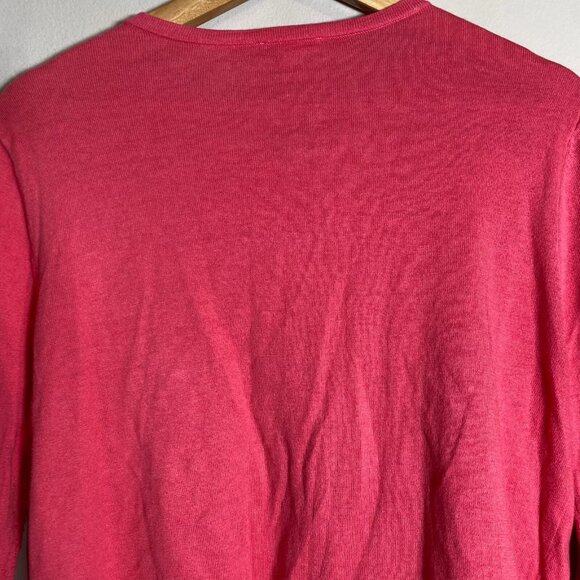 J. Jill Long Sleeve Bamboo Lightweight Knit Cardigan Sweater Women's Medium Pink - Picture 6 of 8